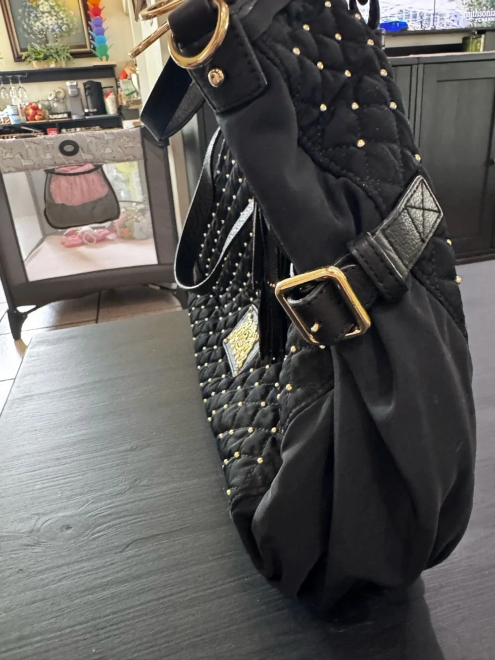 Vintage Juicy Couture Quilted Tote w/ Strap - Picture 7 of 11